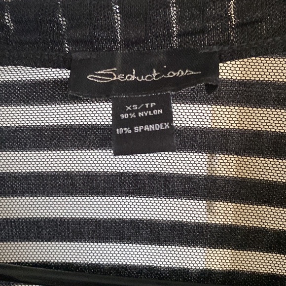 Seductions Transparent Black Baggy Blouse Size XS - Picture 2 of 5